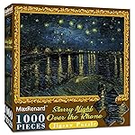 MaxRenard Game 1000 Pieces Jigsaw Puzzle Fine Art Collection Toy Starry Night Over The Rhone by Vincent Willem Van Gogh