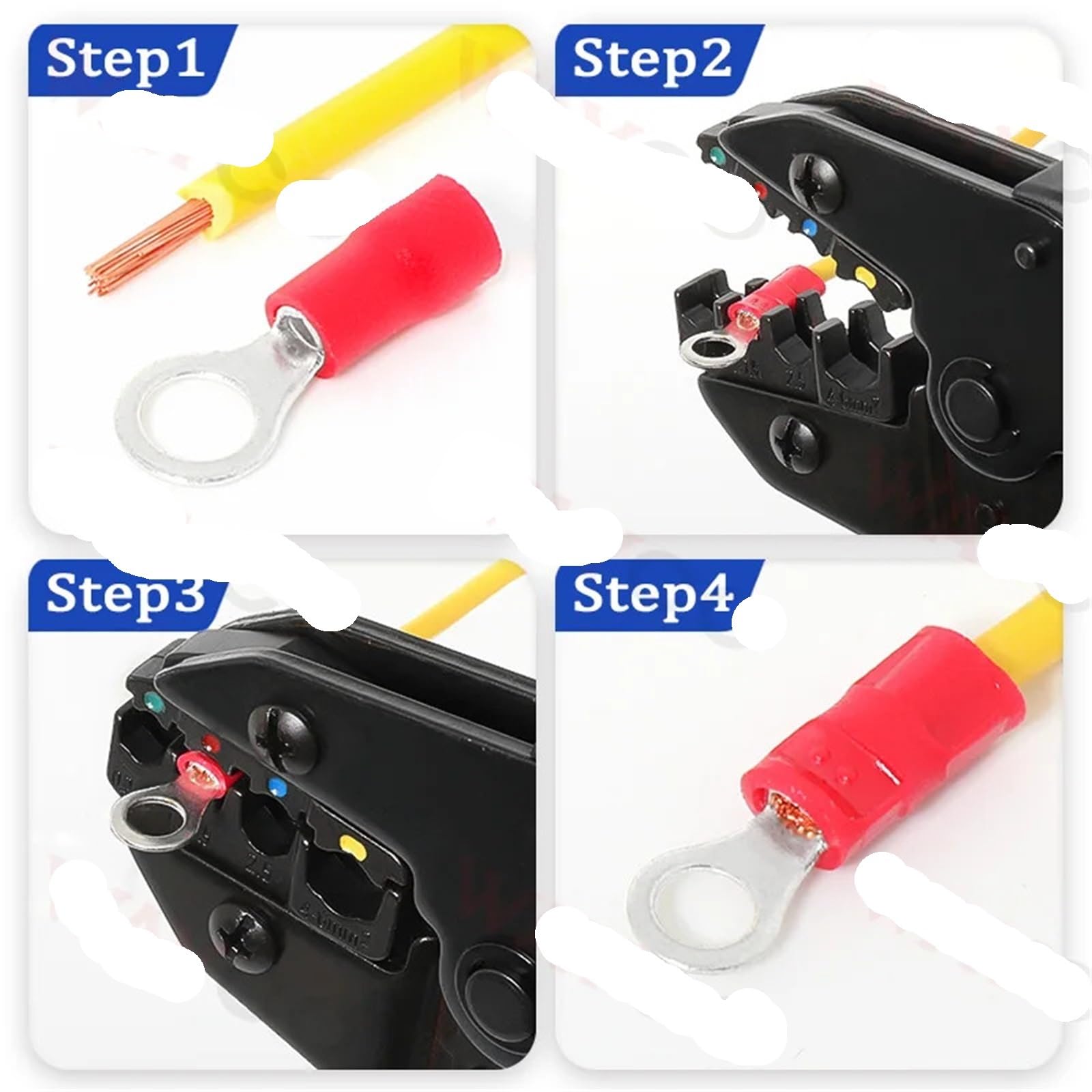 Cosse A Sertir Connecteur D'épissure D'extrémité De Câble Électrique, 460 Pièces M4 M5 M6, Anneau Pré-isolé, Borne À Sertir, Cosse Virole(460PCS-HS40J)