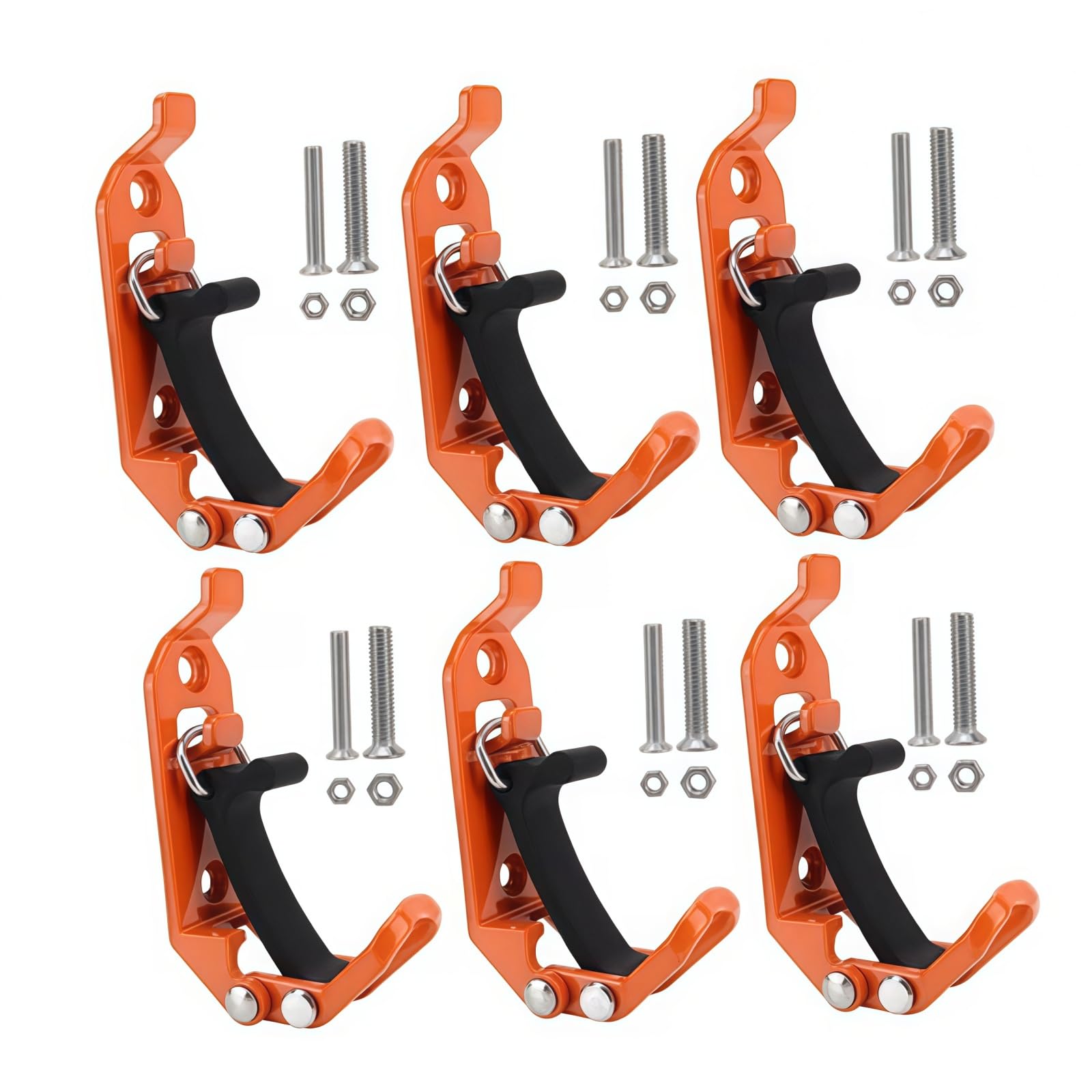 Sichern Sie Ihre Schaufel am Dachträger und Laderaum – Schwerlast-Gummiklammerhalter für Offroad-Fahrzeuge, passend für Schaufeln und Äxte 0,67"-1,57" – 6 Stück,Orange