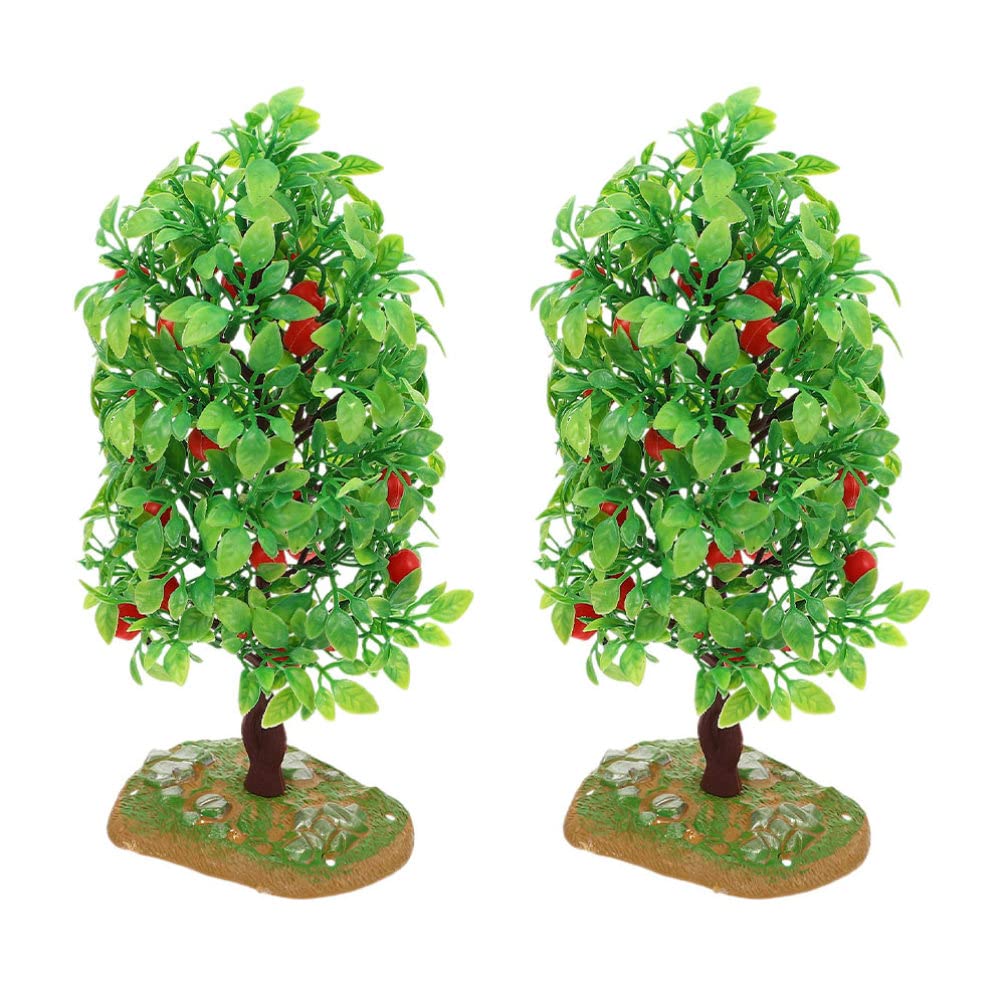 Garneck 2Pcs Artificial Fruit Tree Decor Artificial Plants Faux Fruit Plants Greenery Model Home Office Desk Decoration