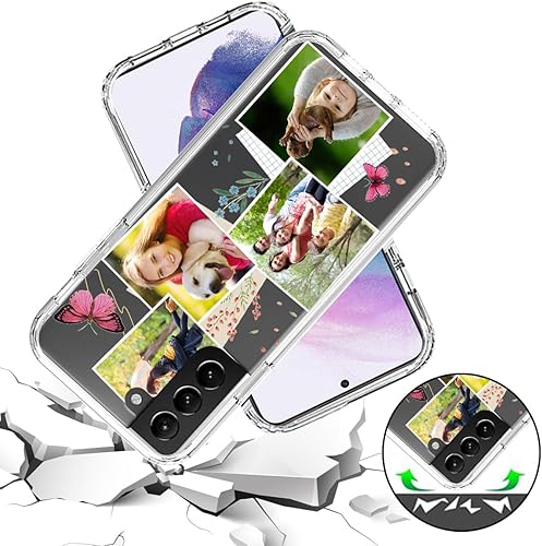 Vista 187 de Funda transparente 3 en 1 diseñada para teléfono Galaxy S21, Plus/Ultra/FE 5G Samsung, capas protectoras híbridas [protector de pantalla] Borrar 05