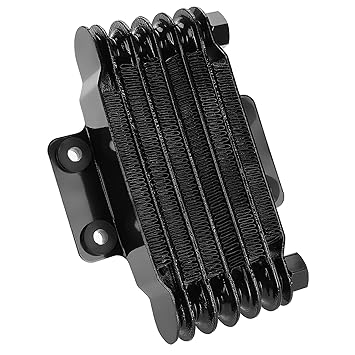 Engine Oil Cooler Radiator, Aluminum 85ml Capacity M12x1.25 Professional Motorcycle Oil Cooler for 100CC-250CC Dirt Bike(black)