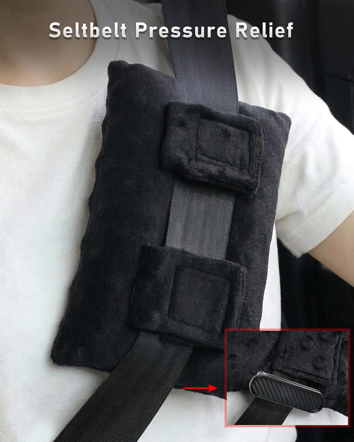 BELINOUS Chemo Port Pillow, Soft Heart Surgery Pillow for Recovery (Black) image 2