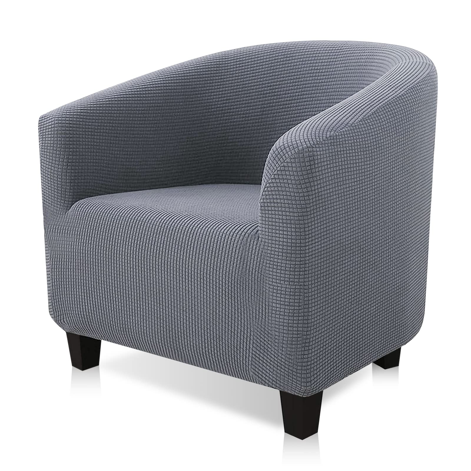 Yuanz Grey Club Chair Slipcover, High Stretch Tub Chair Cover, Universal Spandex Pattern Armchair Sofa Cover Cover Couch Slipcover For Living Room Club Bar Counter (Grey)