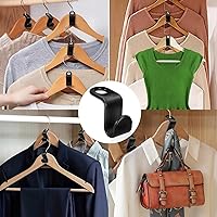 Vista 7 de 200 ganchos de plástico para colgar ropa, clips extensores para ahorrar espacio, organizador de armario resistente (negro)