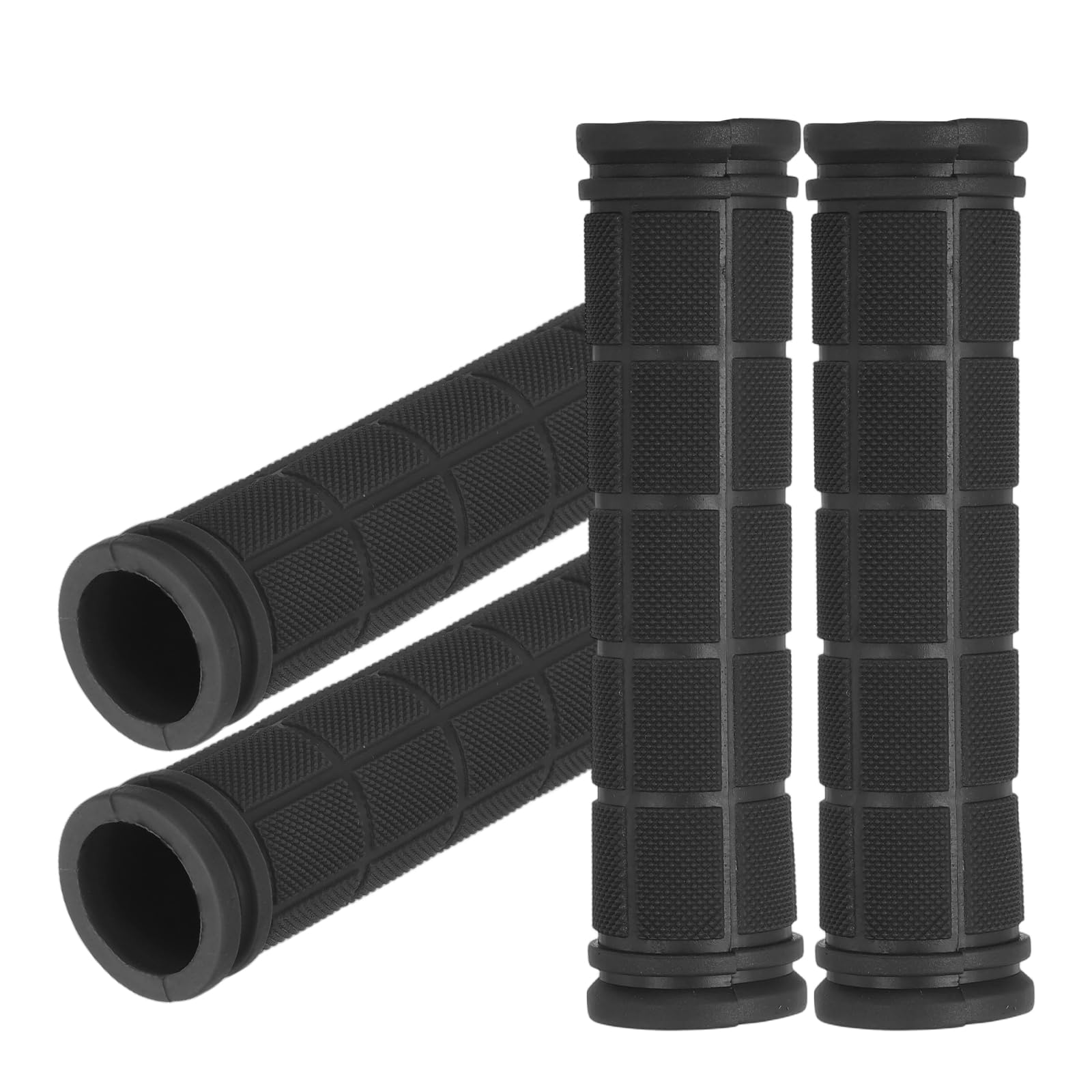 YELARXI Soft Rubber Handlebar Grips, Bicycle Handlebar Grips Bike Handle Bar Wrap Non-Slip 4.5 Inch & 2 Pair & Black - Fitting for (Mountain Bikes/Road Bicycles/Scooter)