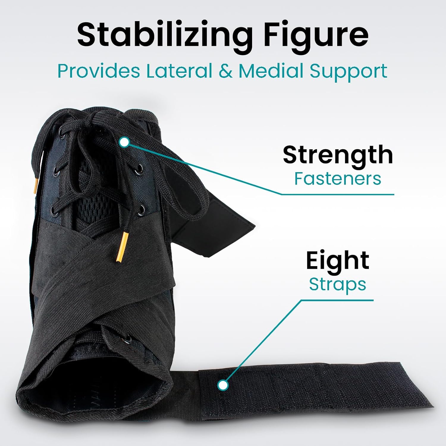 Vive Lace Up Ankle Brace - Men, Women Foot Support Stabilizer Compression Sleeve - Sprained Adjustable Leg Splint - Sprain Rolled Immobilizer Wrap Guard for Running, Volleyball, Basketball, Soccer (M)