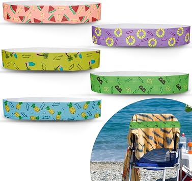 Towel Bands 5-Pack, No Snapping Windproof Towel Straps, Rubber Towel Band Chair Clips, Towel Holder for Lounge Beach, Pool& Cruise Ship Chairs