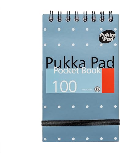 Pukka Pads METALLIC NOTEBOOK A7 100PG TOP SPIRAL POCKET BLUE