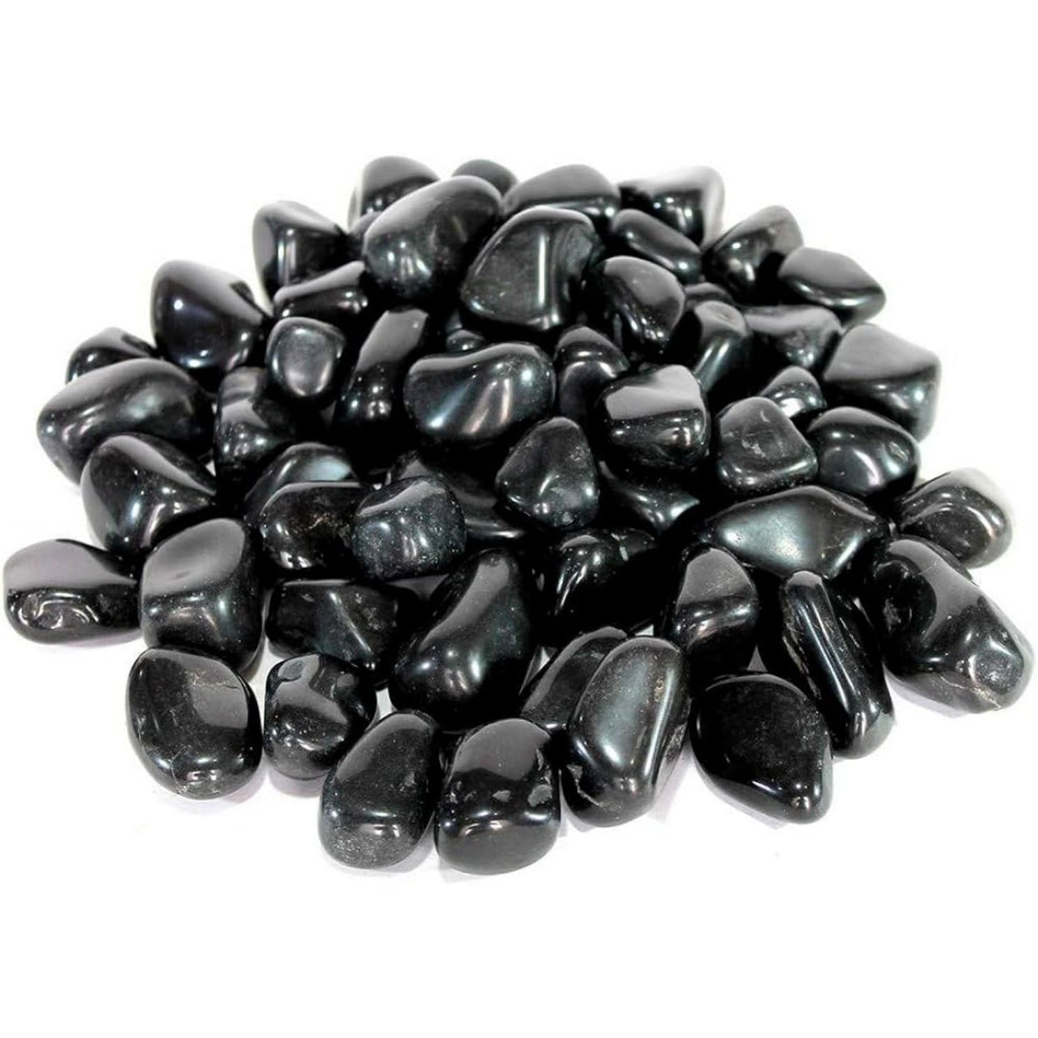 Hug A Plant | Polished Black 1KG Pebble Stones for Home Decorative|Vase Fillers| Aquarium Fish Tank |Lawn|Multi-Purpose