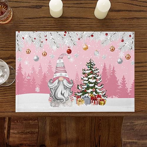 Vista 77 de Juego de 6 manteles individuales rojos para el día de San Valentín, diseño de corazón de San Valentín, resistentes al calor, lavables, manteles