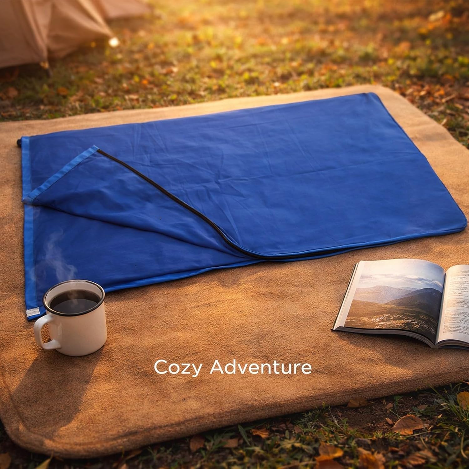 Sleeping Bag Liner Blanket, Super Thick Fleece for Cold Weather, Soft and Spacious Camping Travel Gear - Extra Warmth, Durable Material, Ideal for Backpacking and Outdoor Use (RoyalBlue)