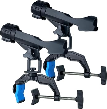 Fishing Rod Holders for Boat, Upgraded Fishing Rod Holder with Enlarge Clamp Innovative Dual-V Shaped Design Fit Round/Square Tube Boat Fishing, Fishing Gifts for Men