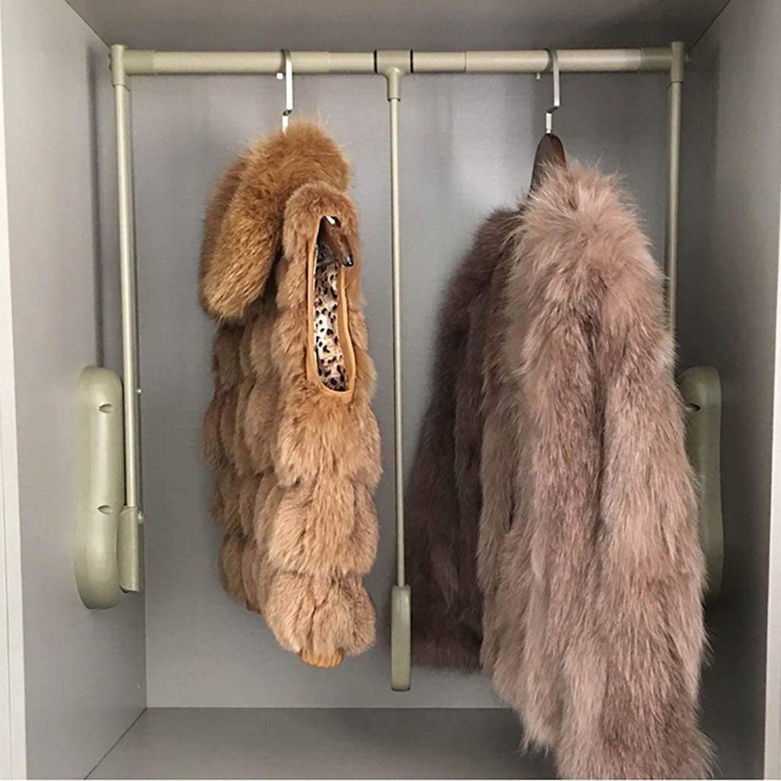HTTGDGDH Adjustable Closet Rod With Hydraulic Cushion, Heavy Duty Lift Storage System For Bedroom And Checkroom, Width 510-650Mm, Durable Organization Solution, Color A,A-650-850mm