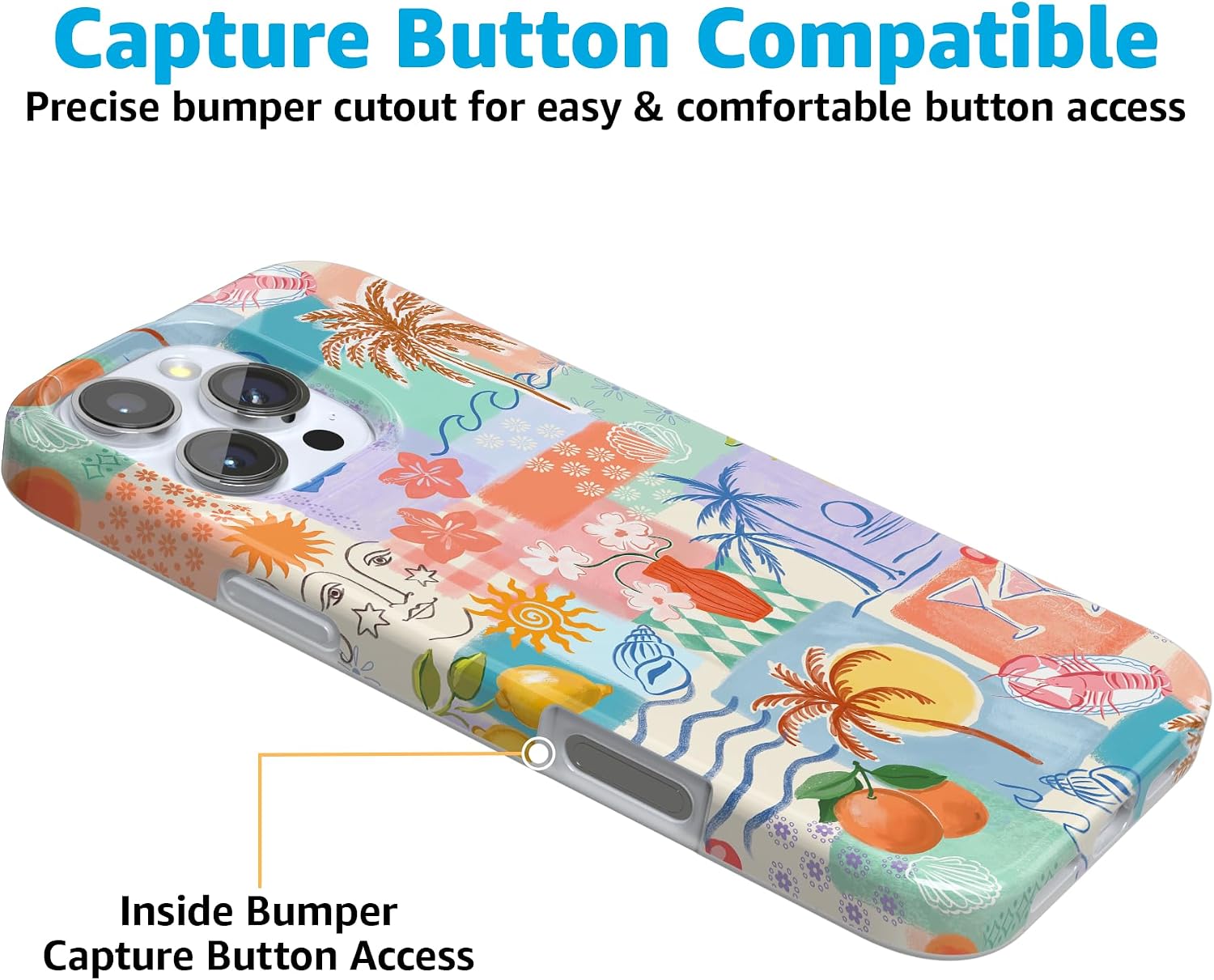 Casely iPhone 16 Pro Max Case | Tropical Heat | Beachy Collage | Compatible with MagSafe | Classic Ultra Slim Design