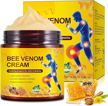 120G Bee Venom Cream, Bee Venom Cream for Arthritis & Joint Comfort, Muscles Sensation Relief, Promoting Mobility/Flexibility, Fits for Neck, Back, Legs, Knees, Hands, Feet