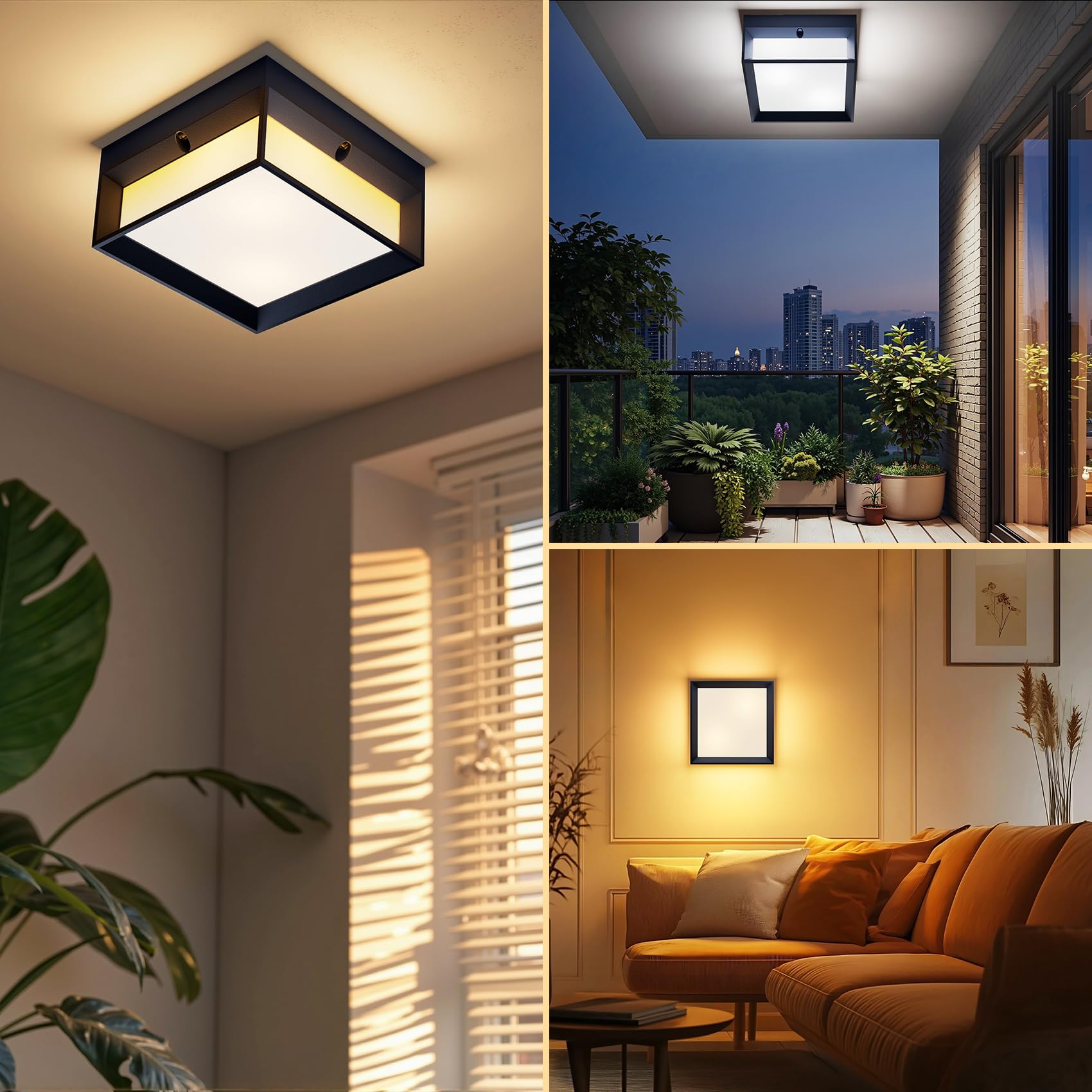 Klighten 2 Stück Wandleuchte Aussen,Außenlampe & Außenwandleuchte mit 2x E27 Fassung,Max 60W,IP65 Wasserdicht,Außenleuchte aus PC + Aluminium,ohne Leuchtmittel,Anthrazit
