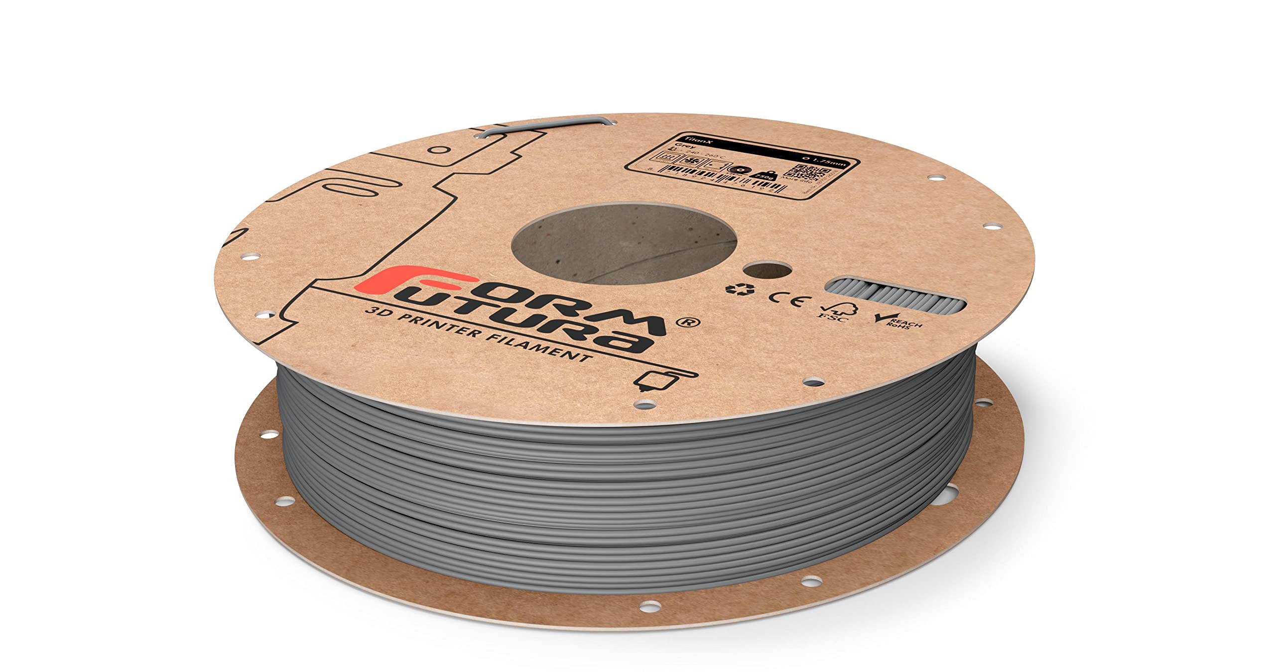 Formfutura 1.75mm TitanX - Grey - 3D Printer Filament