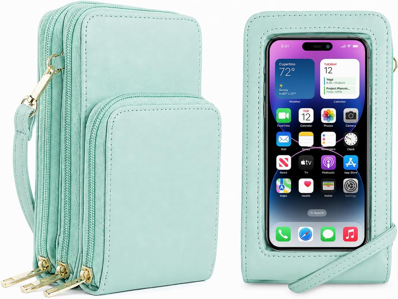 Crossbody Cellphone Purse Women Touch Screen Bag RFID Blocking Wallet Handbag Shoulder Strap