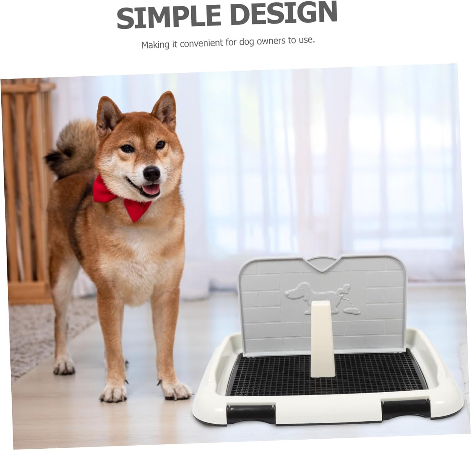 Splashproof Indoor Dog Potty Tray with Pee Baffle Large Capacity Plastic Dog Toilet for Easy Cleaning and Durable Use Suitable for Apartment and Pet Cage Toilet Training