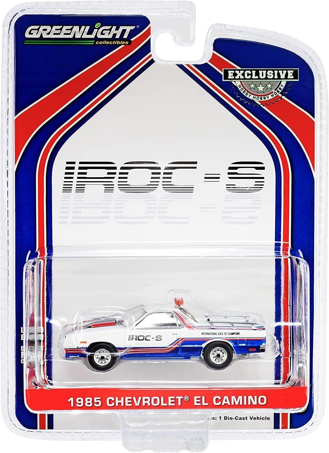 Collectibles 1985 Chevy El Camino SS Pickup Pace Truck IROC-S International Race of Champions (1985) ""Hobby Exclusive 1/64 Diecast Model Car by Greenlight 30312