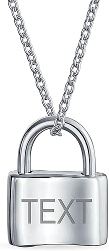 Collar con dije de bloqueo sentimental del alfabeto A-Z personalizado con inicial del alfabeto A-Z para parejas, para mujeres, adolescentes, chapado