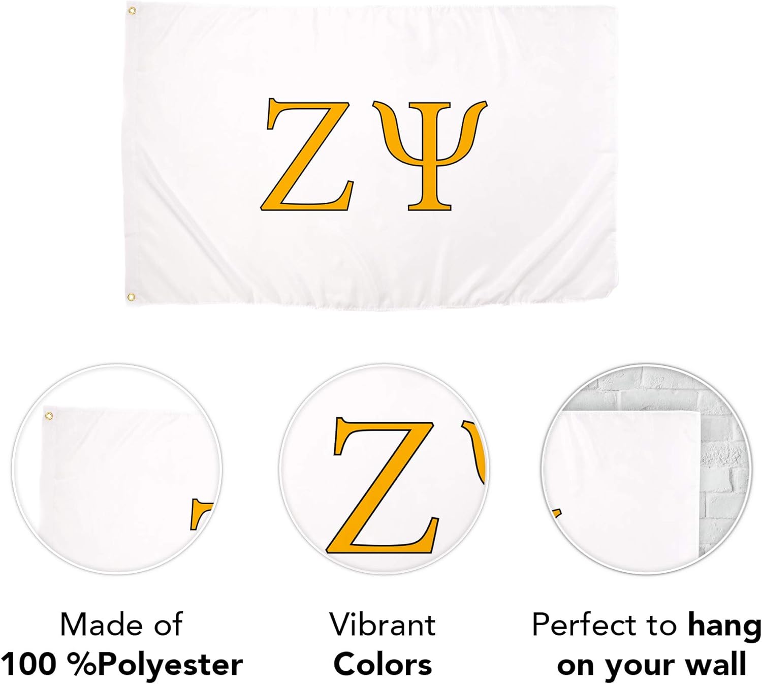 Desert Cactus Zeta Psi Flag letter Fraternity Zete Greek Banner Sign Decor 3x5 feet