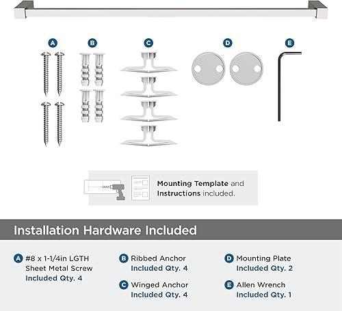 Vista 227 de Amerock BH3608226 Toallero cromado Toallero de 6-1/2 pulgadas (6.496 in) de longitud Monumento Toallero de mano para pared de baño Soporte