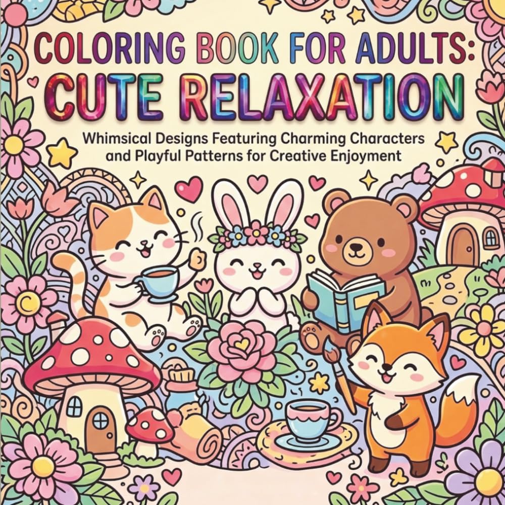 Charming Coloring Book for Adults: Relax with Adorable Animals and Nature Scenes: Stress Relief and Creativity Booster with Whimsical Patterns and Intricate Designs