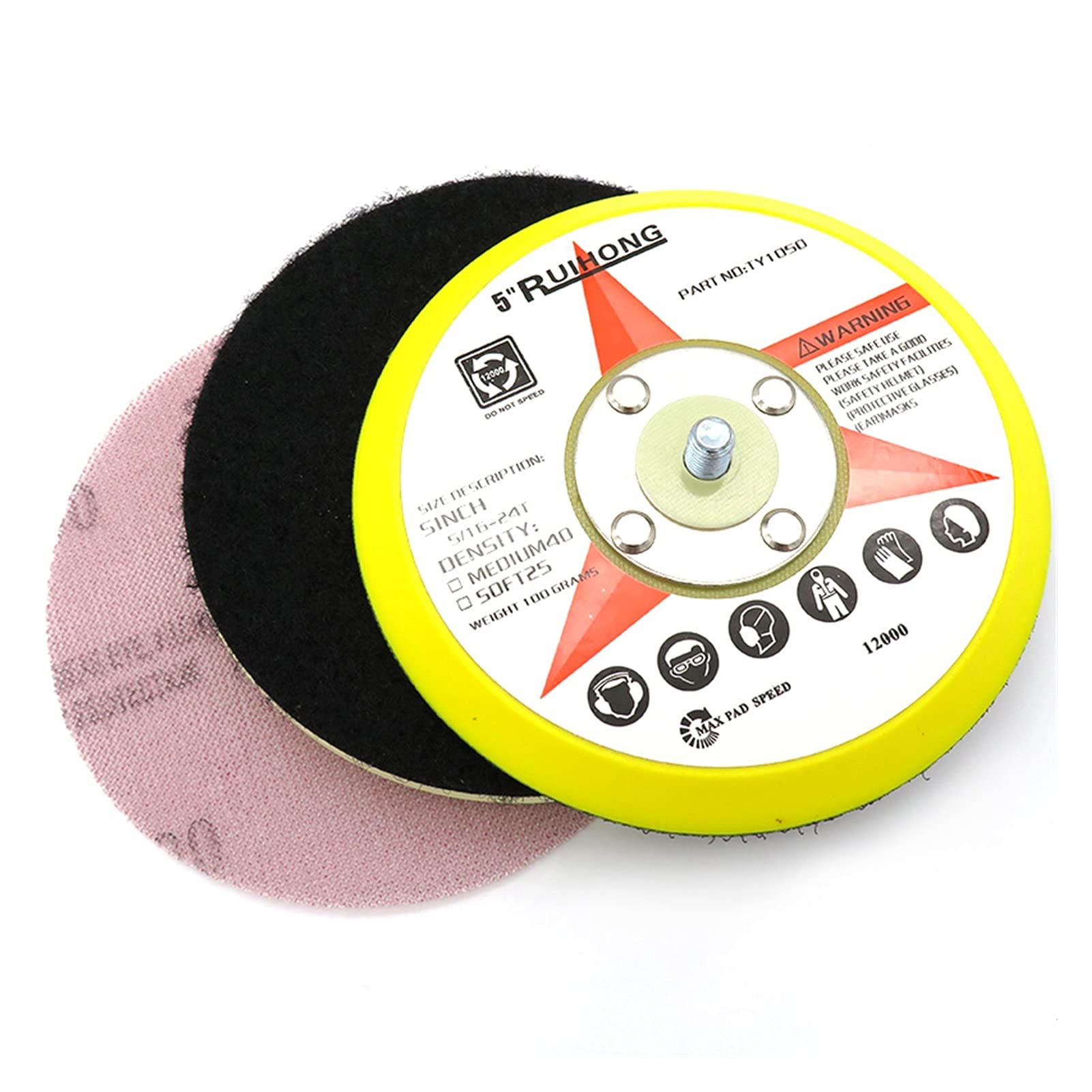 Pad polerski 5 SZTUK 5"125mm PU PUNA INTERFECES INTERFACE PAD FOVER HOOK I LOOP SANDER LINER POLERS PAD Części narzędzia