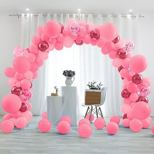 Vista 127 de Globos metálicos negros, 50 unidades, 5 pulgadas, acabado cromado, kit de guirnalda con globos de látex
