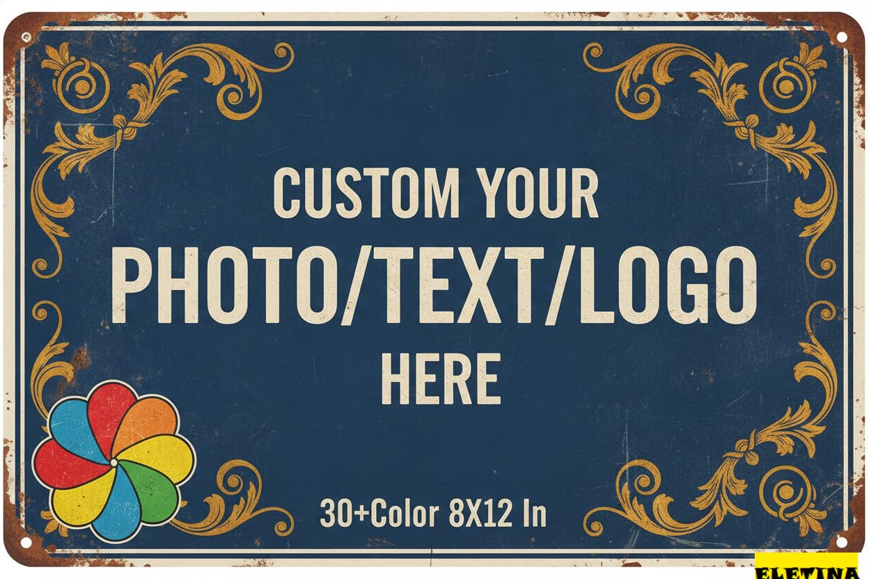Personalized Sign for Man Cave Custom S, Personalized Aluminum With Your Photo Text Logo Office, Business, Workplace, Office, Home, Delivery S, 8x12 Inch Private Property Decorative