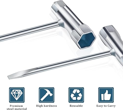 Miniatura 3 de Paquete de 4 llaves de sierra, llave de motosierra de 0.512 x 0.748 in, llave de bujía para motosierra Stihl Husqvarna, desmontaje mecánico