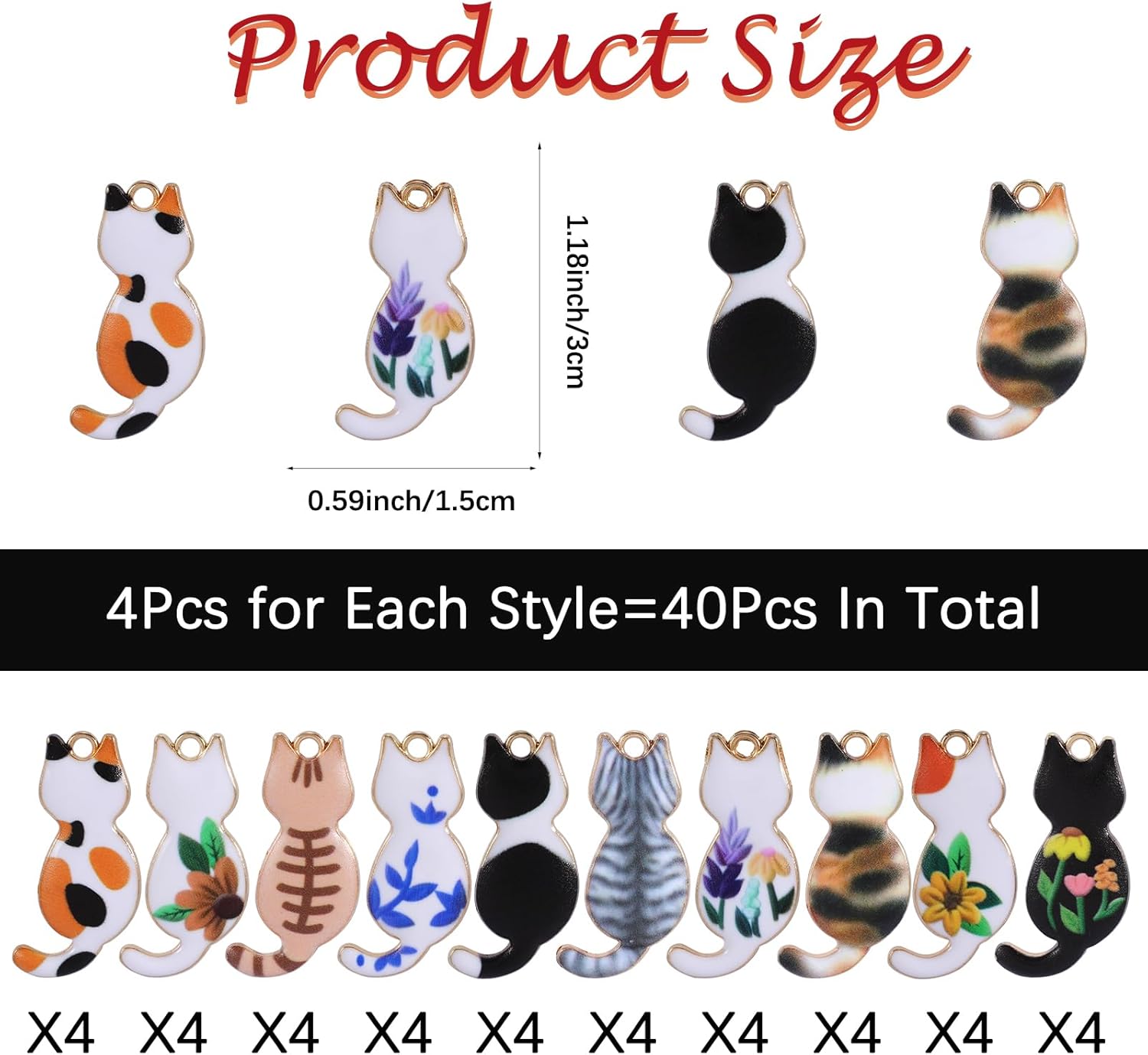 Animal Enamel Charms for Jewelry Making Bulk Cat Pendant Charms for Bracelet Necklace Keychain DIY Craft Supplies - Image 2