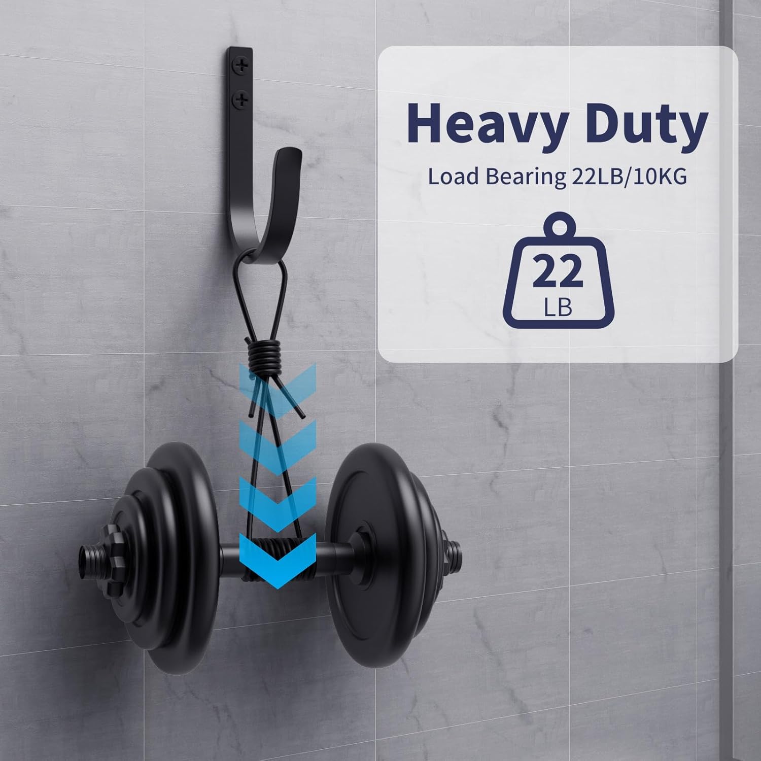 Wall Hooks 4 Pack, 22LB Load-Bearing Black Metal Heavy Duty Hooks with Expansion Nails - Wall Mounted Coat Rack, Key Holder, Towel Hanger for Bathroom, Kitchen, Outdoor - Decorative Hooks