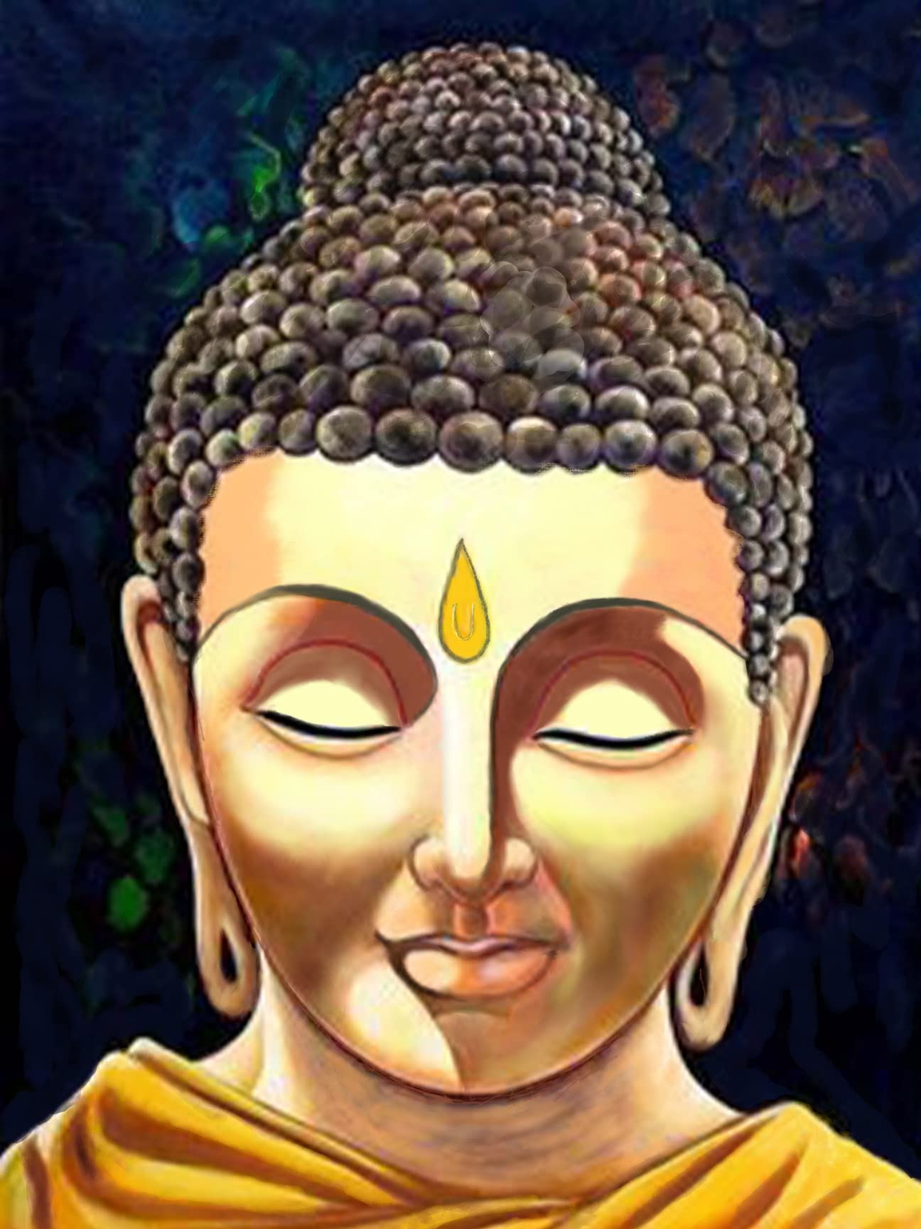 Lord buddha(Cd-110) Hand painted Digital wall Art Limited Edition available in CANVAS/ART paper and CANVAS cloth -(Canvas in Gallery wrap Size-48�x36�)