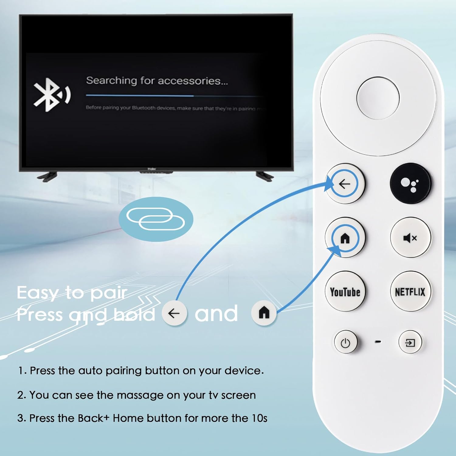 for Google Chromecast Voice Remote,Replacement Control for Google TV Remote/Streamer (Only for Snow Chrome cast Google) For Google G9N9N image 4 of 7 B0FCRGHZCX