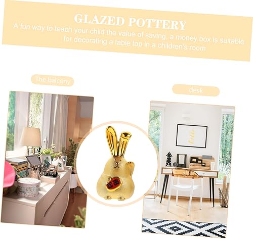 Miniatura 8 de HONMEET Hucha Conejo 2023 Zodiaco Chino Conejo Animales Banco de Dinero Alcancias De Dinero para Niños Kidcraft