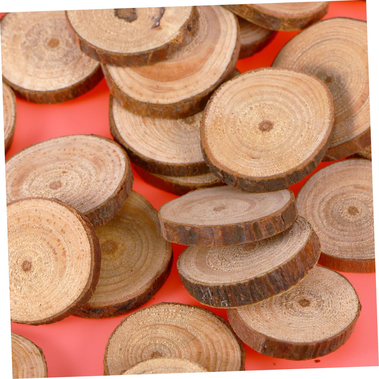 SEWACC 90stücke Holzscheiben Aus Rosenholz Für Hochzeitsdekoration Bastelprojekte Und Tischnummern Natürliche Holzfarbe Mit Rinde Und Feiner Politur