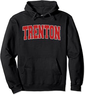 TRENTON NJ NEW JERSEY Varsity Style USA Vintage Sports Pullover Hoodie