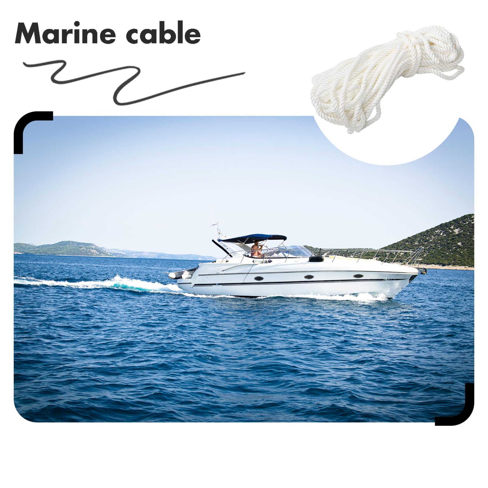 1rolle Weißes Nylon-marineseil Für Bootsanlegemanöver Strapazierfähige Festmacherleine Für Sicheres Verankern Und Ankern Für Yachten Und Boote