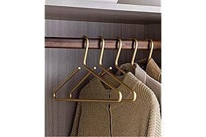 Premium Matte Gold Aluminum Hangers: 10 Pack Extra Smooth & Durable 16.5"...