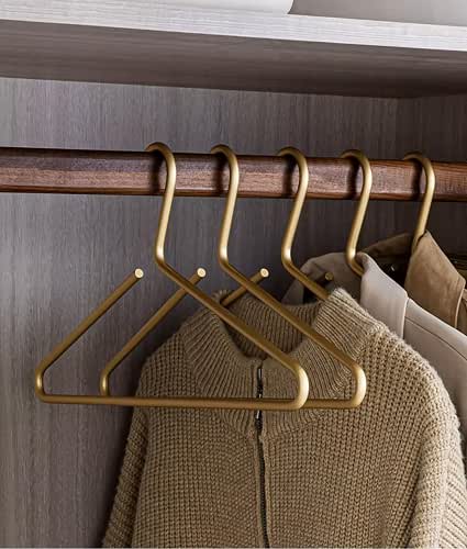 Premium Matte Gold Aluminum Coat Hangers 10 Piece Set, 16.5”
