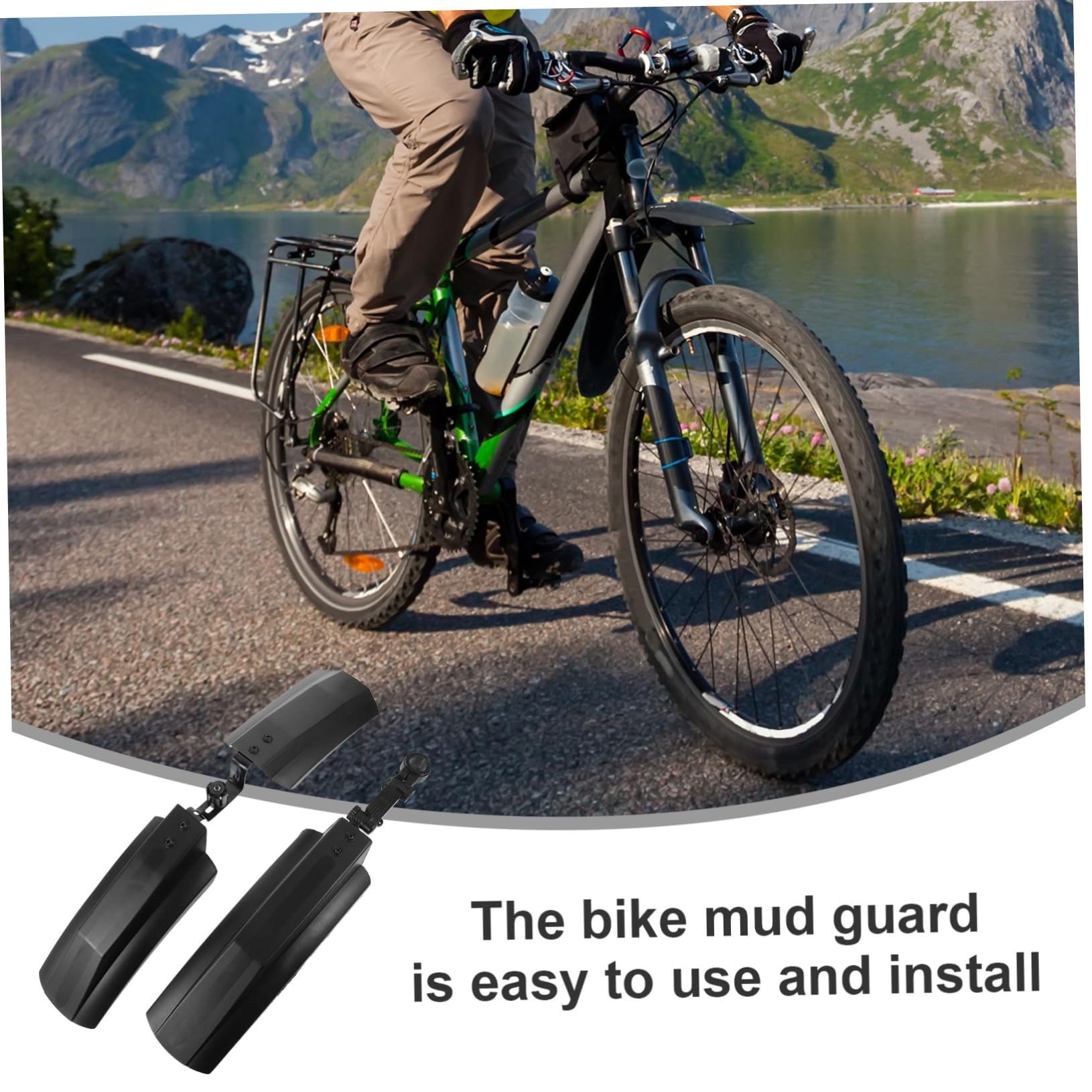 Mipcase Garde-Boue Vélo Garde-Boue De Protection Garde Boue Avant Vélo Garde Boue Vélo Gel Protection du Cadre De Vélo Garde-Boue De Vélo Portable Doublure Film Black Plastique