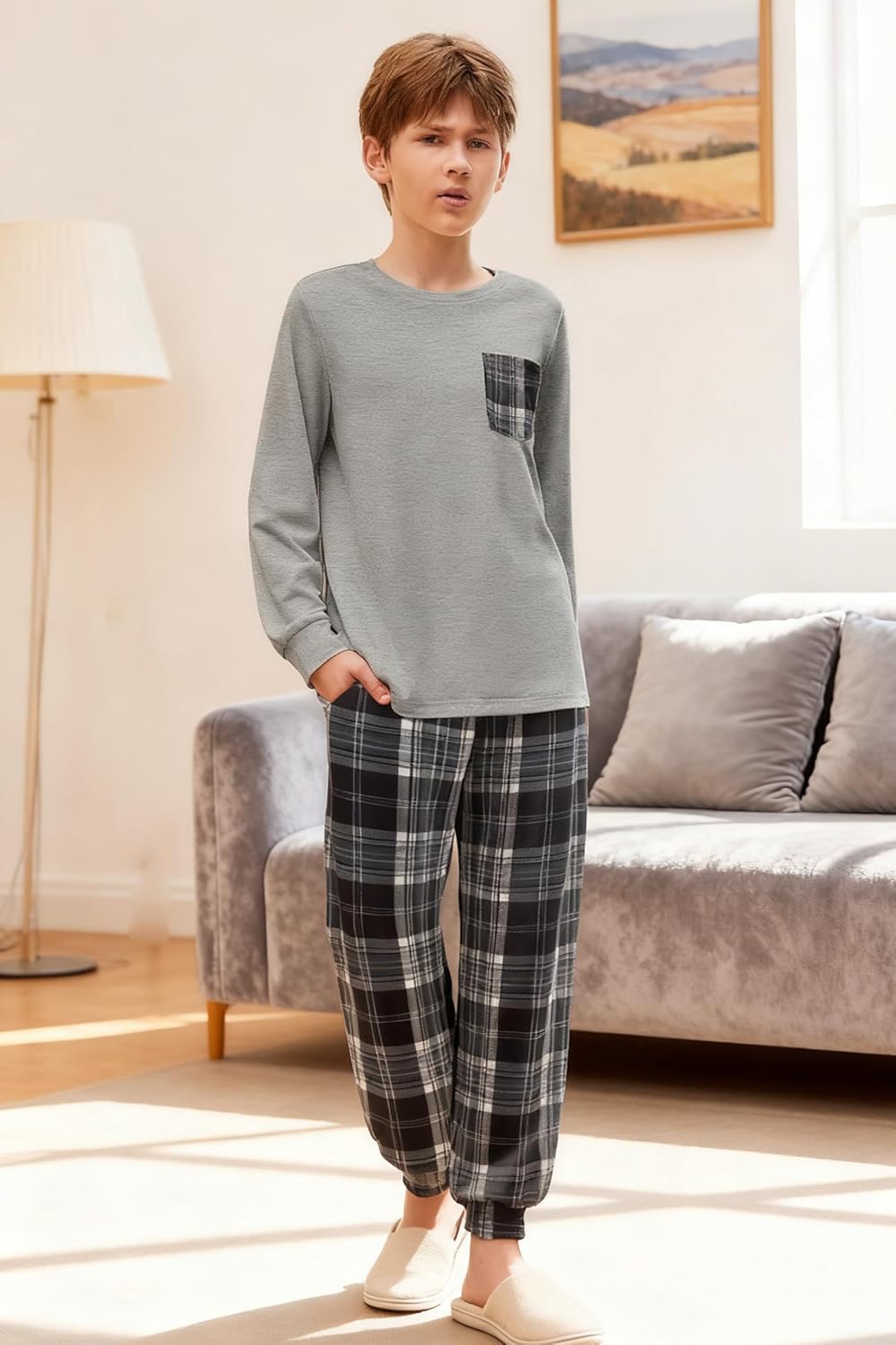 Arshiner Boys Fall Clothes Set Long Sleeve Pullover T-Shirt & Jogger Pants Casual Outfits for 5-13 Years Kids - Image 2