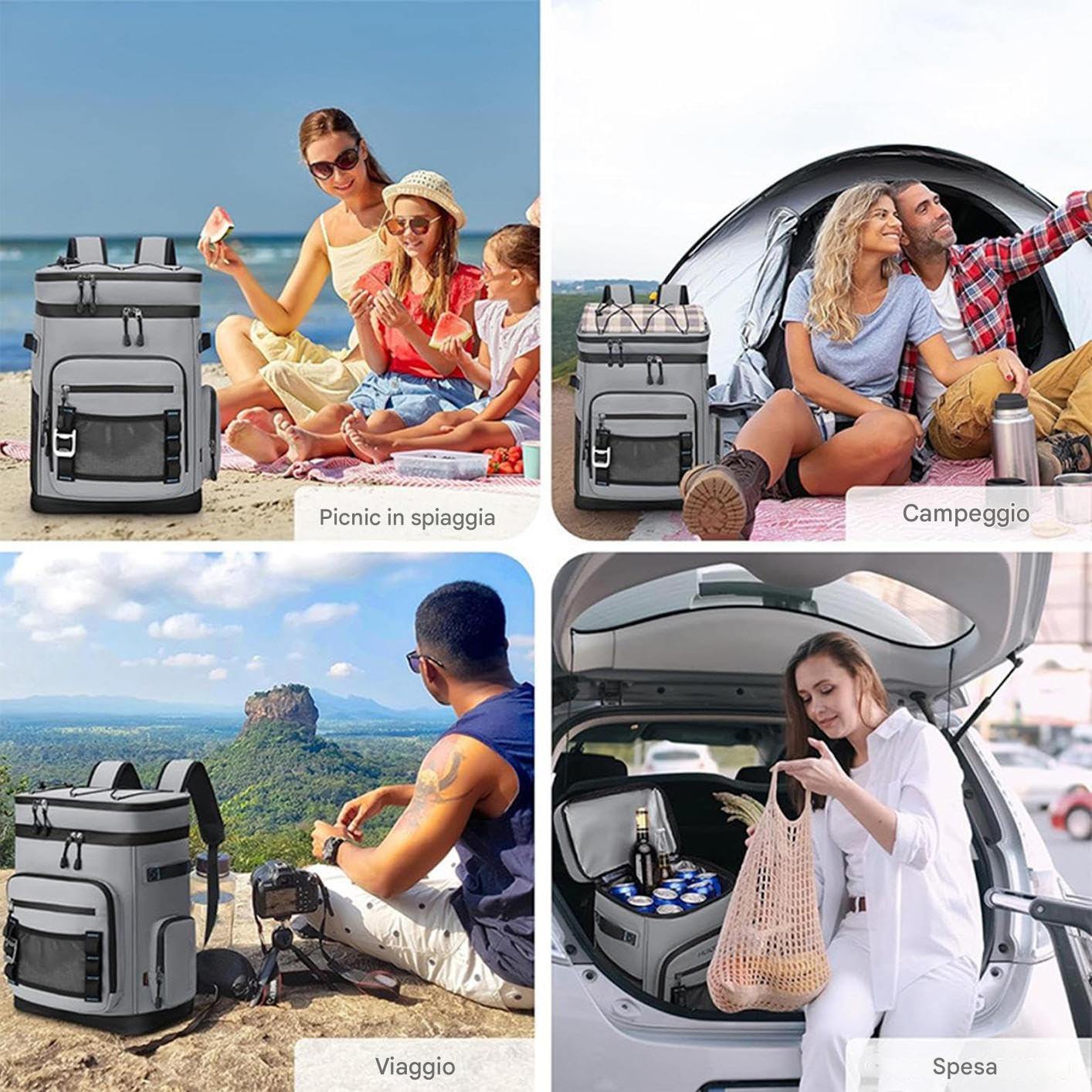 Zaino Termico Isolato Impermeabile Zaino Frigo 30 Litri per Uomo | Borsa Termica per Pranzo Bevande Spiaggia Viaggio Campeggio Escursionismo Uomo Donna