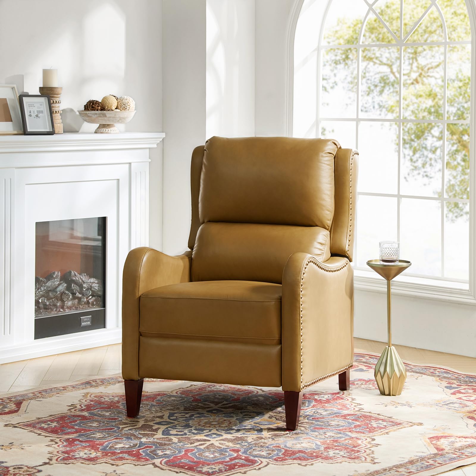 Amazon.com: HULALA HOME Leather Recliner Chair, Modern Push Back