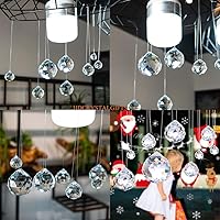 Vista 8 de Crystalsuncatcher - 10 piezas de lámpara de araña de cristal de cristal, piezas de prismas de cristal arcoíris, piezas de bricolaje, adornos de bola