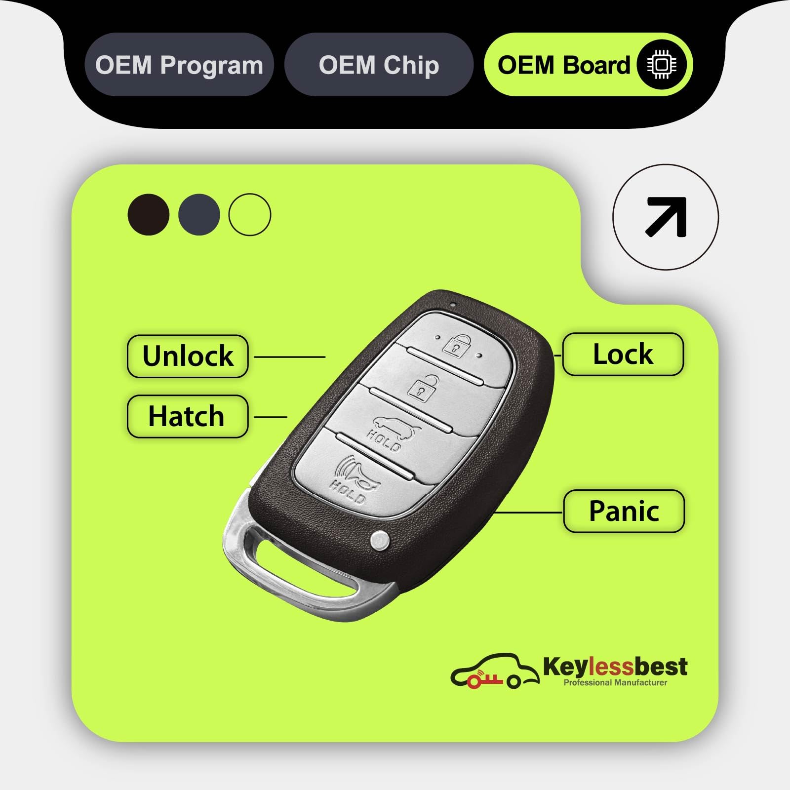 2 Keylessbest - Telecomando di ricambio per Hyundai Tucson 2019 2020 2021 TQ8-FOB-4F11 4 pulsanti 434 MHz