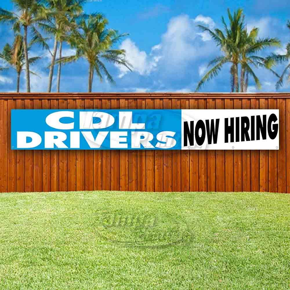 Cdl Drivers Now Hiring Extra Large 13 oz Banner Heavy-Duty Vinyl Single-Sided with Metal Grommets